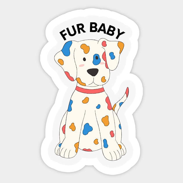 Spotty Fur Baby  Lover Sticker by PodX Designs 